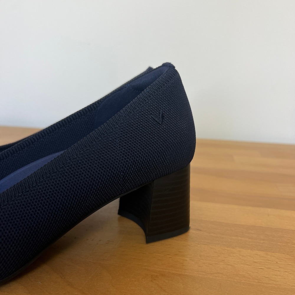 VIVAIA Tamia Navy Blue Almond-Toe Block Heel‎ Pumps Size 41 Womens Eco-Friendly - Picture 2 of 10